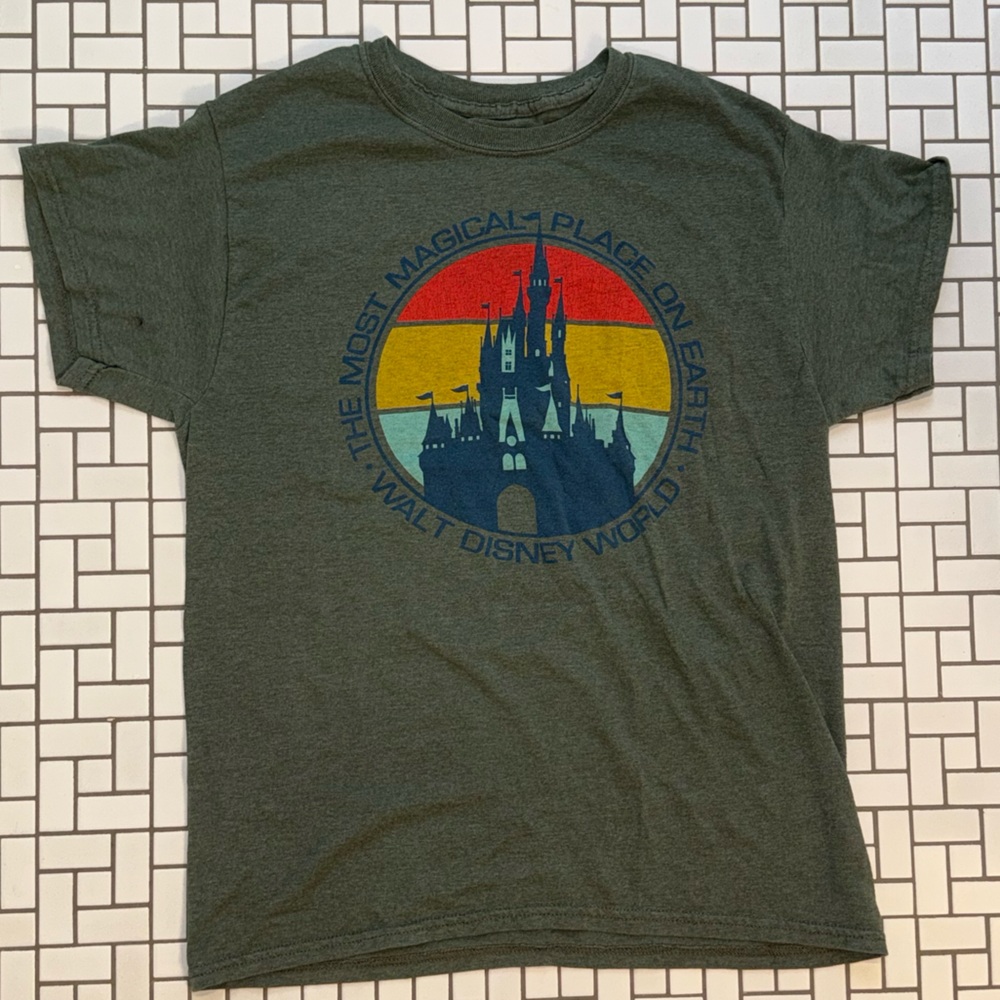 Disney Green T-Shirt with Castle Graphic